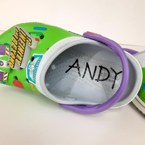 Crocs Disney Toy Story Buzz Lightyear Clogs Slip On Comfort Boys 8 Water Shoes - Picture 7 of 8